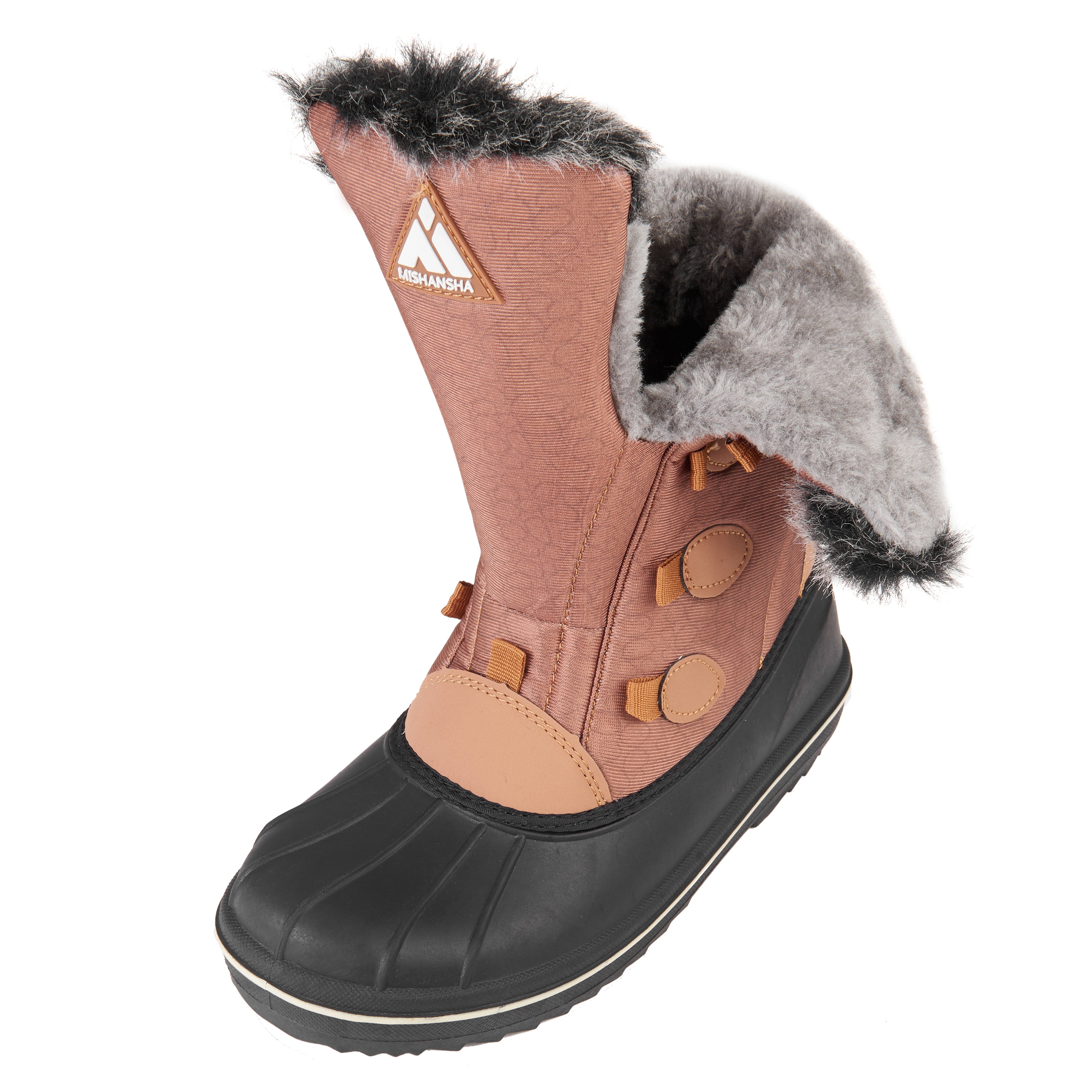  Mishansha Men's Snow Boots Waterproof Winter Boots Fur Lined  Duck Boots Insulated Winter Work Boots Black US 7