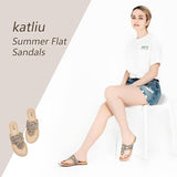 katliu Women's Flat Sandals Flip XH0016